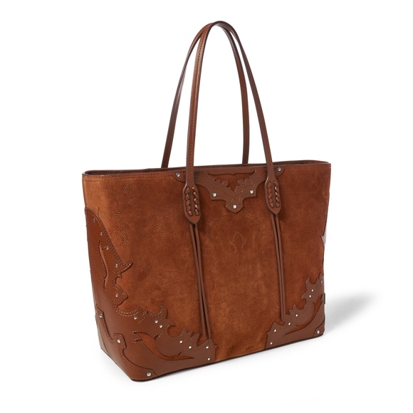 Polo Ralph Lauren Handbags - Polo Ralph Lauren Suede & Leather Tote Bag…